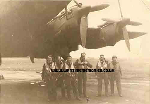 428 Squadron Crew photo, from left - Slater, Lamb, Brown, Srigley, Boyce, Toomey, unknown pilot